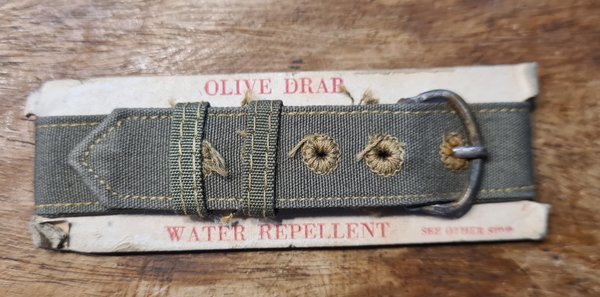 US WWII Wristwatch Olive Drab Strap new unused N.O.S
