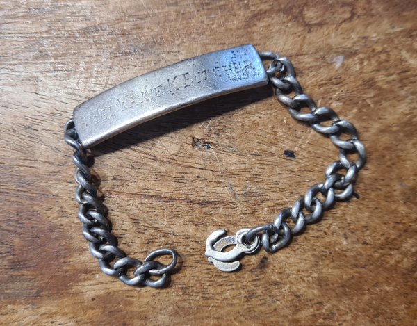 US WWII Silver bracelet named sterling silver