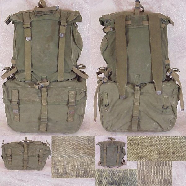US WWII M1944 Backpack, upper & lower pack, marked Harian 1945