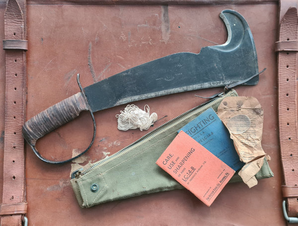 U.S. WWII Original LC-14-B Woodman Pal Survival Axe by Victor Tool with Belt Scabbard,  and