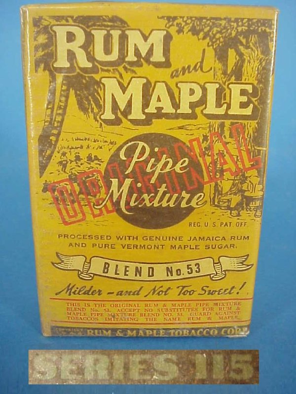 US WWII Tobacco Rum & Marple, unopened, plastic wrapped, 1945