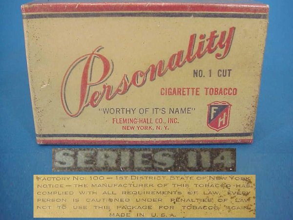 US WWII Tobacco Personality, unopened, plastic wrapped, 1944