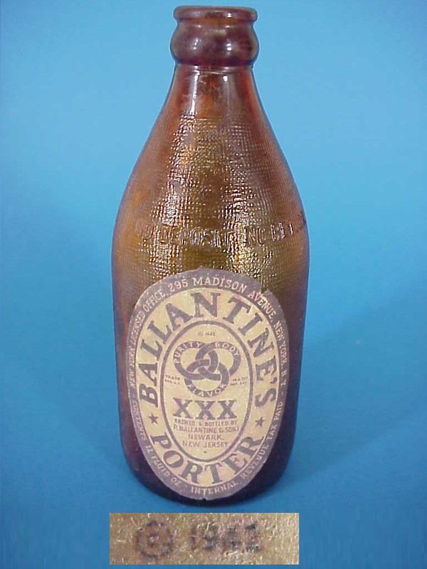 US WWII Bottle Beer Ballantines 1942