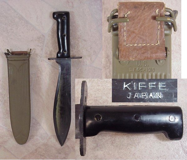US WWI 1918 Metal Bolo Scabbard & 1960 Bolo Knife M1917, made by Kiffe Japan