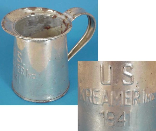 US WWII Cream or Milk Can Kreamer 1941