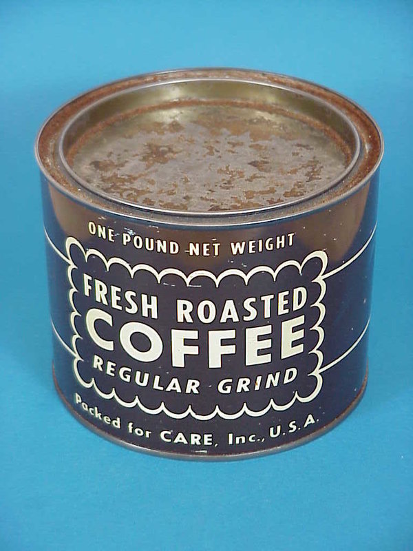 US WWII Coffee Care Fresh Roasted, opened, empty