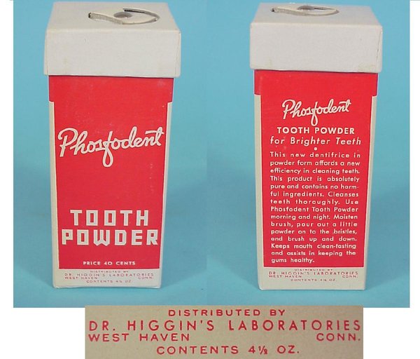 US WWII Tooth Powder Phosfodent Carboard Box