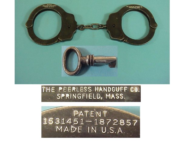 US WWII Handcuffs Peerless U.S.A. Military Police