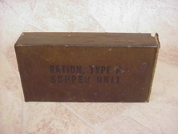 US WWII, K-Ration Supper Inside waxed Box, empty, good condition