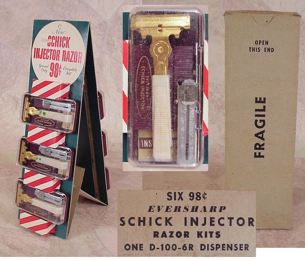 US Vietnam War, Razor Display Schick Injector Kits, mint condition
