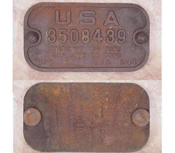 US WWII, Sign Train 1944, heavy cast iron, very good condition