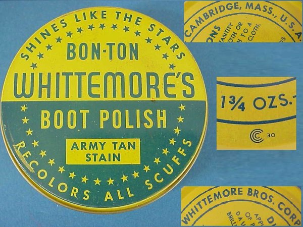 US WWII, Shoe Polish Whittemores Bon Ton, very good condition