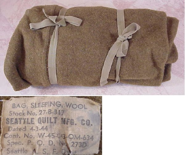 US WWII, Sleepingbag Seattle Quilt 1944, very good condition