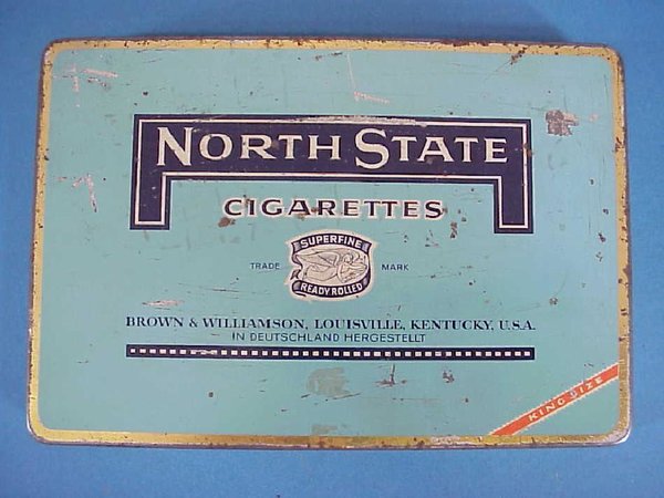 US WWII, Tin Cigarettes North State flat, empty, good condition