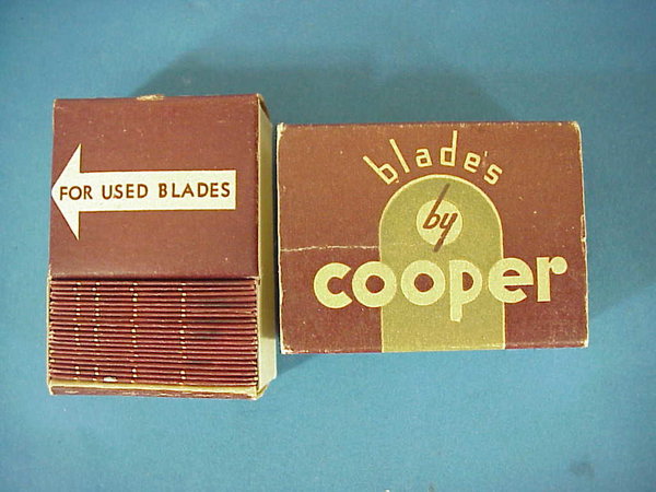 US WWII, Razor Blades Cooper, special Cardboard Box for used blades, very good condition
