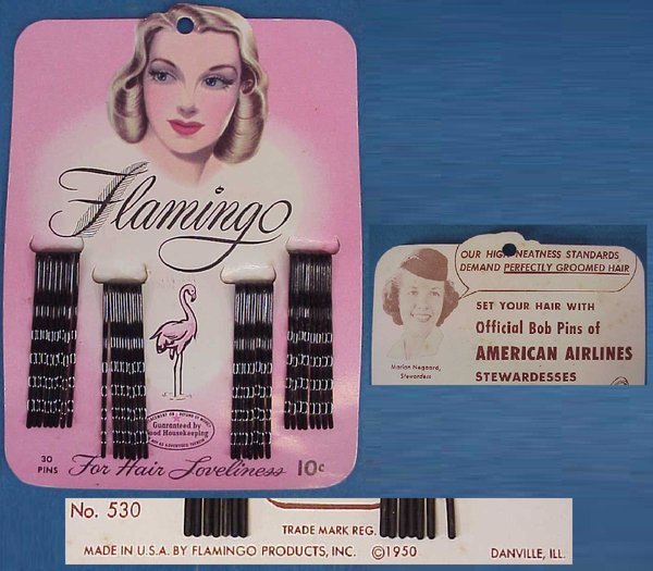 US WWII, WAC Hair Pins Flamingo, very good condition