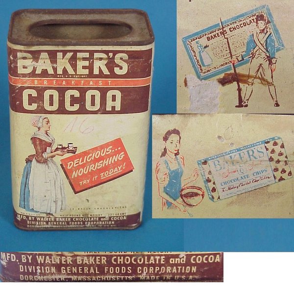 US WWII, Cocoa Walter Bake & Co. empty, no lid, good condition