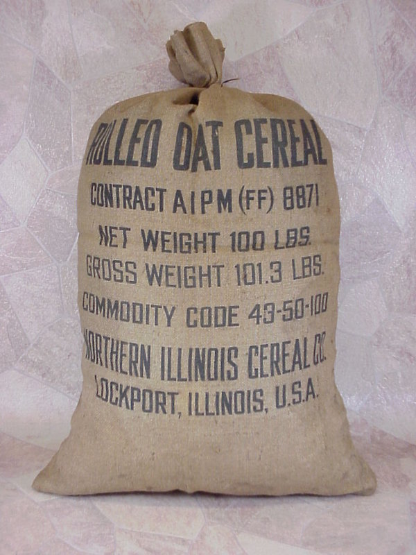US WWII, Sack Cereal Northern Illinois Co. good condition
