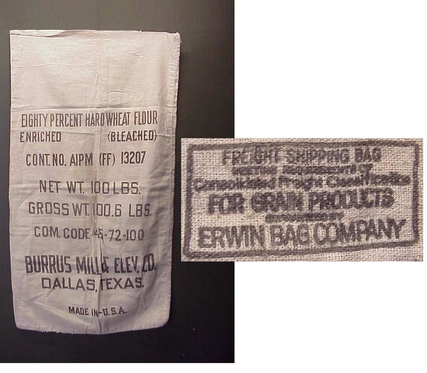 US WWII, Sack Flour Burrus Mill Co. very good condition
