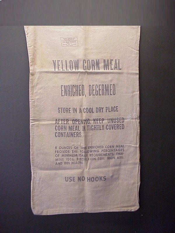 US WWII, Sack Meal Yellow Corn, good condition