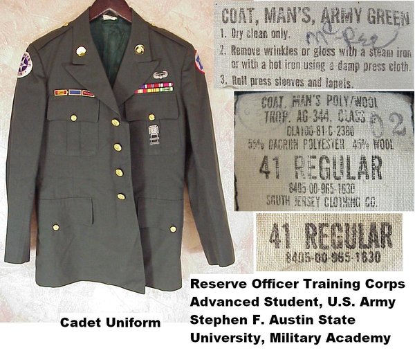US German Occupation, Berlin Brigade, Uniform Coat R.O.T.C.-  S. F. Austin ,very good condition