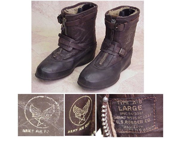 US WWII, Footware USAAF A-6 Boots, good condition