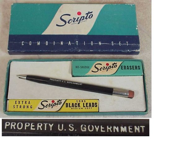 US WWII, Pencil Eraser Set Scripto, very good condition