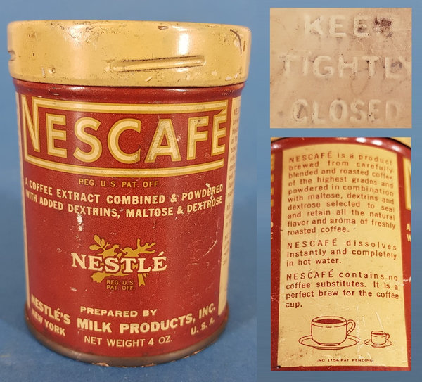 US WWII, Coffee Nescafe 4oz.very good condition