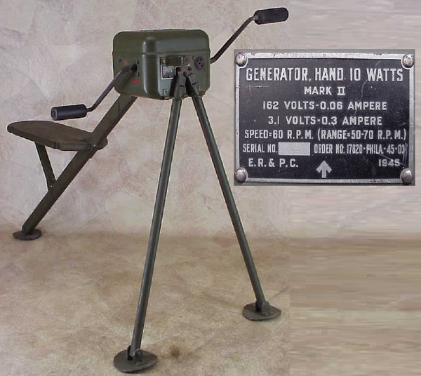 US WWII, Generator Hand 10 Watt Mark II, very good condition