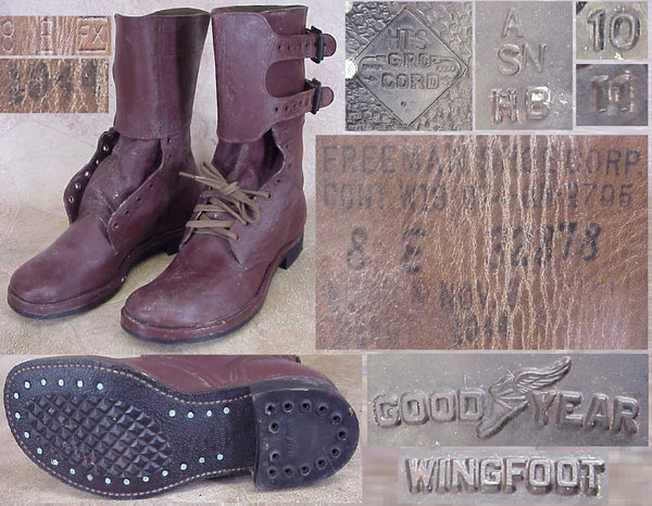 US WWII, Footware Buckle Boots Freeman, very good condition