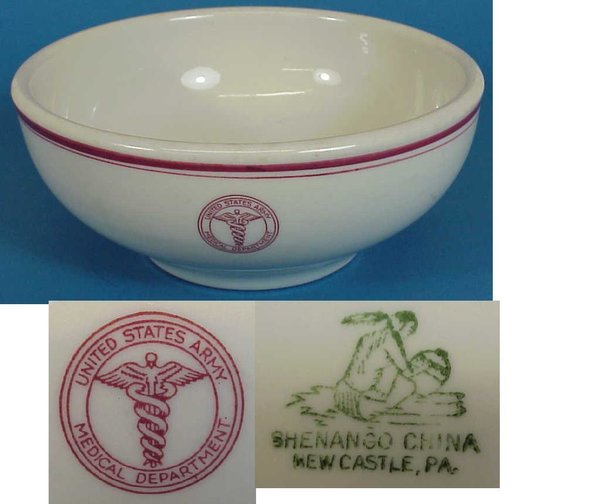US WWII, China Bowl Shenango New Castle PA M.D. 2, very good condition