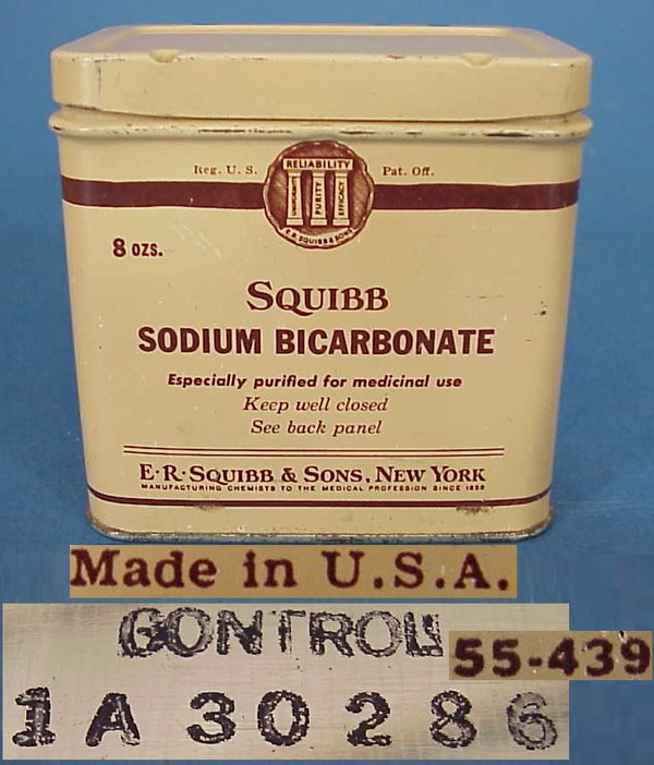US WWII, Sodium Bicarbonate Squibb, very good condition