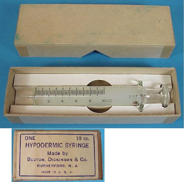 US WWII, Syringe 10cc Hypodermic, very good condition