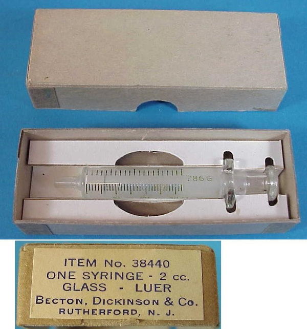 US WWII, Syringe 2cc Glass-Luer, very good condition