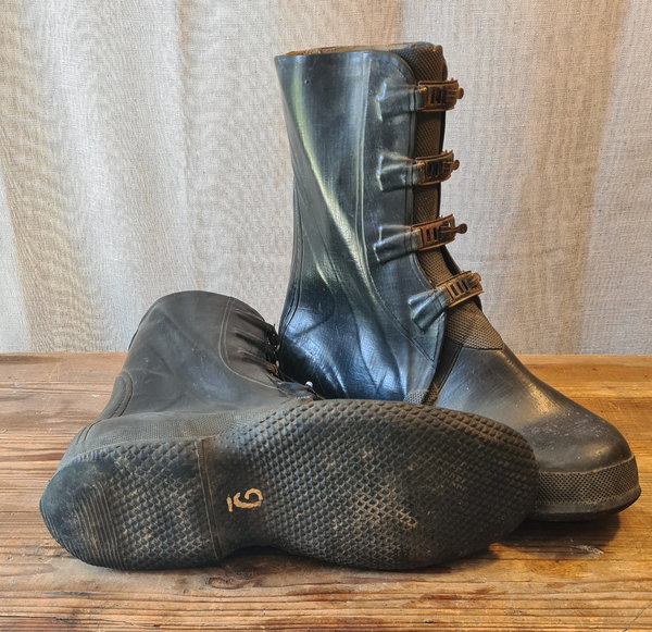 U.S. WWII Overshoes Arctic all Rubber Big Size 9 ! Mint N.O.S. Condition