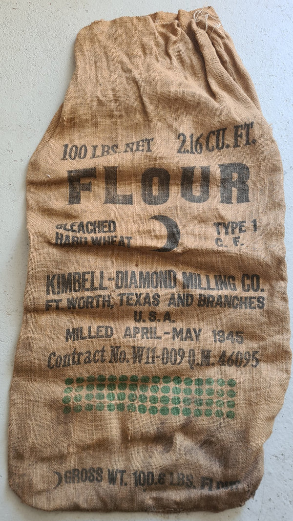 U.S. WWII Sack Flour in used condition but good and clean