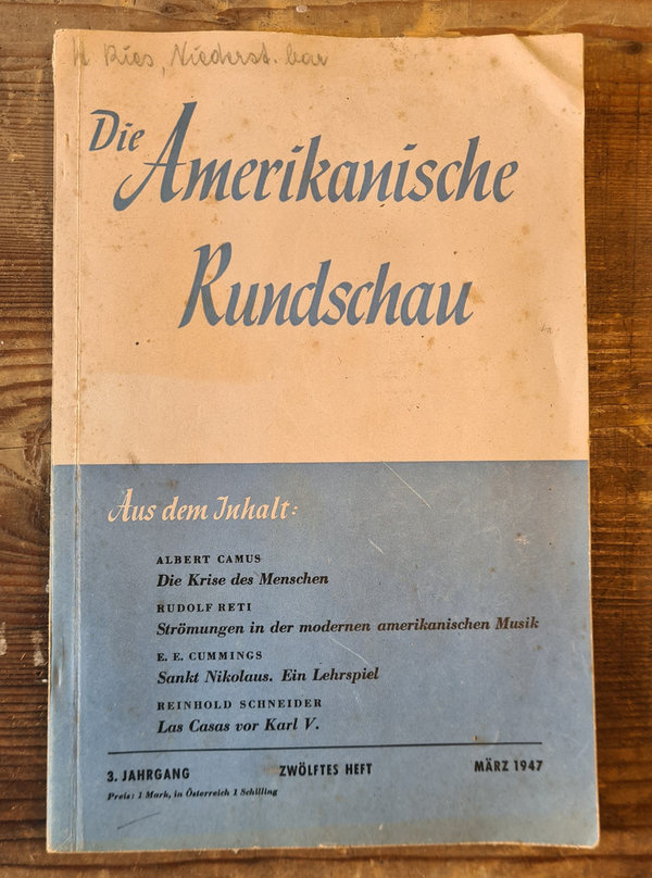 Amerikanische Rundschau German Language from 1947. 128 Sides