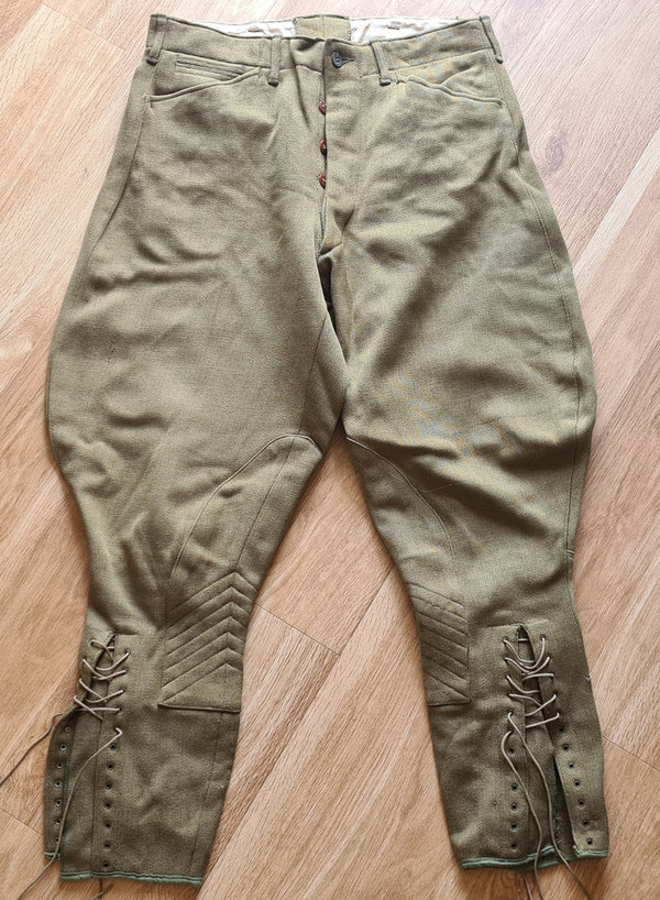 U.S. WWII Officer's Breeches Trouser original Wool Elastique OD ! Big Size 34R Waist 42cm