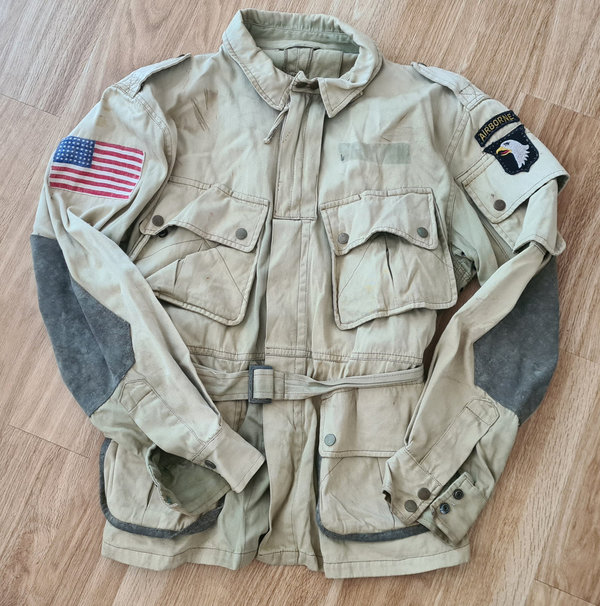 U.S. WWII Paratrooper Uniform Set M42 Size 42R . The Quartermaster's own Jump Uniform modificated