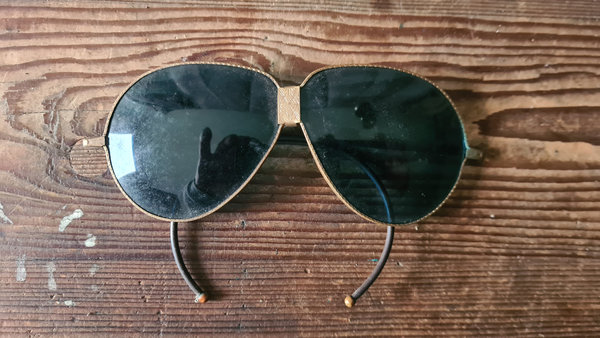 U.S. WW2 Sunglasses original USAAF in Ray-Ban Style with blue glasses in really good condition