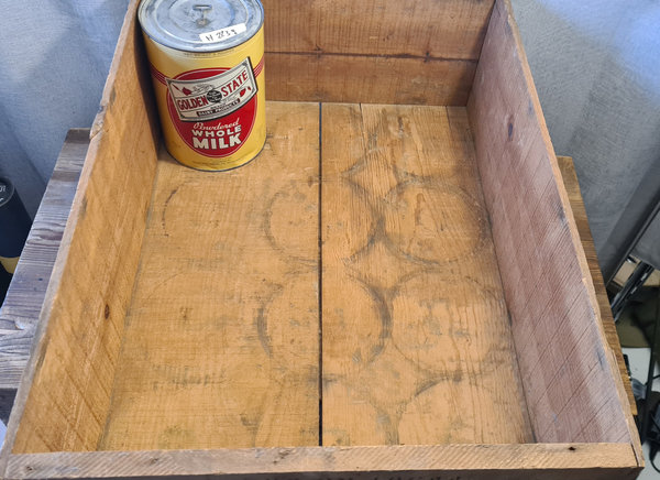 U.S. WWII original wooden crate Dated June 1944 D-Day item... the crate is for dry milk 5 Pound tins