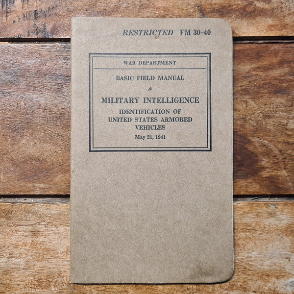 U.S. WWII original Technical Manual War Department # TM 30 - 40 in absolutely top condition