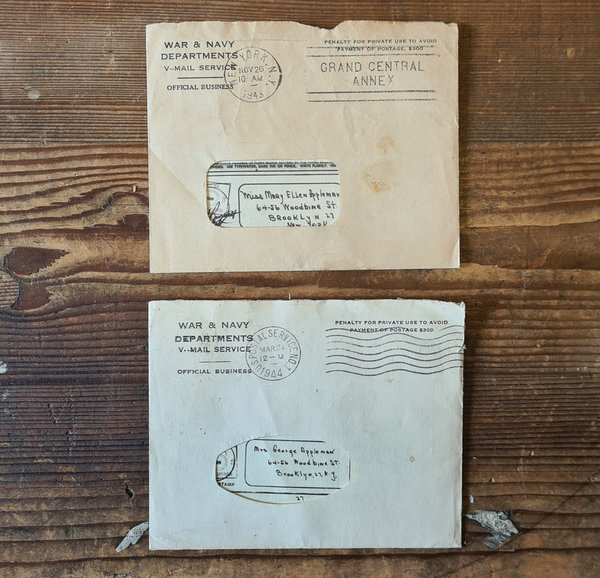 U.S. WWII original V-Mail letters from a soldier in very good condition. Dated 1943 & 1944