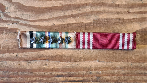 U.S. WWII original Ribbon with Mounting Needle ( European-African-Middle Eastern Campaign Medal