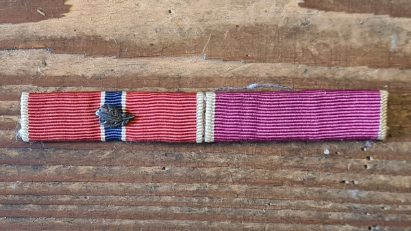 U.S. WWII original Ribbon ( Bronze Star with Oak Leaf Cluster & Purple Heart