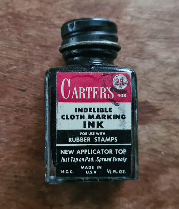 U.S. WWII original Carter's Cloth Marking ink unopened in good condition