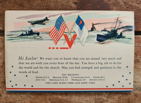 U.S. WWII original Postcard from " V " Title Sailor in mint condition. Thats NO reprint