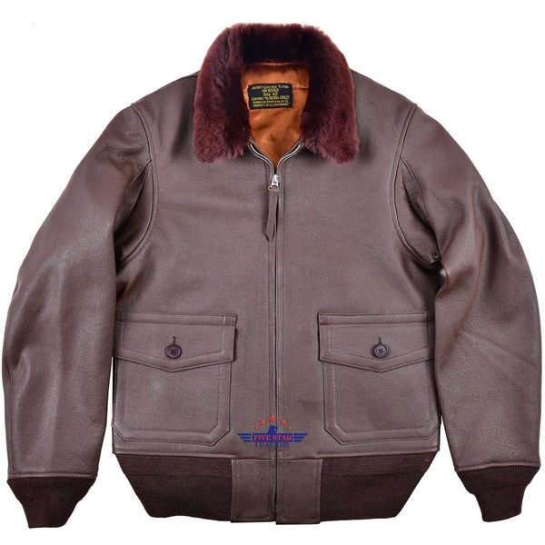 FIVESTAR LEATHER Reproduced American Sportswear AN-6552 Jacket, Goat Skin Mid Brown