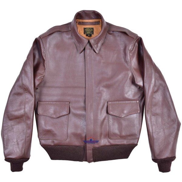 A2 Jacket Poughkeepsie Leather Coat Co. INC. AC Contract No. W535ac28560 Real Horse Hide Leather Mi