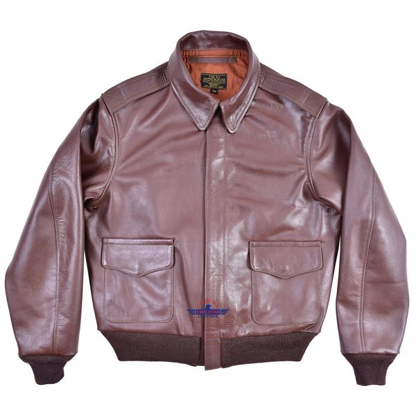 FIVESTAR LEATHER A2 RW Clothing Co Contract No.W535 AC-27752 Real Horsehide Leather Mid Brown Jacket